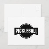 Postale Faire-part Conception de carte d'annonce de pickleball noir e (Devant / Derrière)