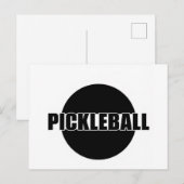 Postale Faire-part Conception de carte d'annonce de pickleball noir e (Devant / Derrière)