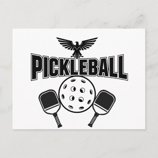 Postale Faire-part Conception de carte d'annonce de pickleball noir e (Devant)