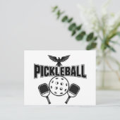 Postale Faire-part Conception de carte d'annonce de pickleball noir e (Debout devant)