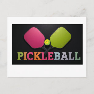 Postale Faire-part Conception de carte d'annonce de pickleball noir e
