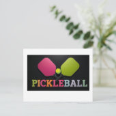 Postale Faire-part Conception de carte d'annonce de pickleball noir e (Debout devant)