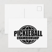 Postale Faire-part Conception de carte d'annonce de pickleball noir e (Devant / Derrière)