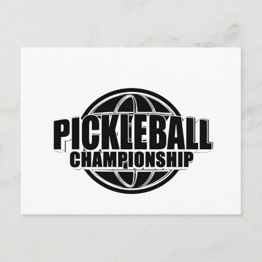 Postale Faire-part Conception de carte d'annonce de pickleball noir e (Devant)