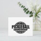 Postale Faire-part Conception de carte d'annonce de pickleball noir e (Debout devant)