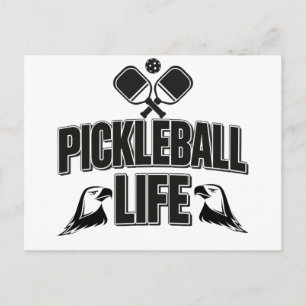 Postale Faire-part Conception de carte d'annonce de pickleball noir e