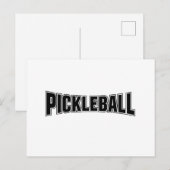 Postale Faire-part Conception de carte d'annonce de pickleball noir e (Devant / Derrière)