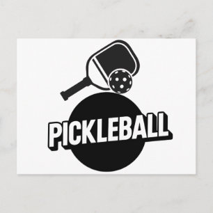 Postale Faire-part Conception de carte d'annonce de pickleball noir e
