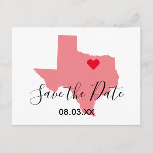 Postale Faire-part Corail clair Texas Forme de la carte Enregistrer l