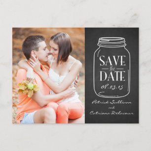Postale Faire-part Cottage Chic Mason Jar Enregistrer la date Carte p
