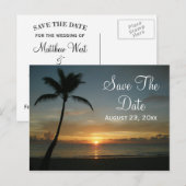 Postale Faire-part Coucher de soleil romantique Enregistrer la carte (Devant / Derrière)