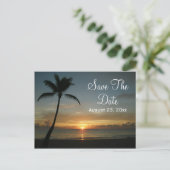 Postale Faire-part Coucher de soleil romantique Enregistrer la carte (Debout devant)