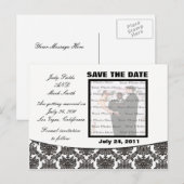 Postale Faire-part Damask Elegance Wedding Enregistrer La Date Carte (Devant / Derrière)