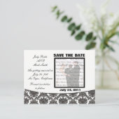 Postale Faire-part Damask Elegance Wedding Enregistrer La Date Carte (Debout devant)