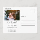 Postale Faire part de carte de date de Rustic Blue avec gu (Dos)