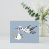 Postale Faire-part de naissance Stork & Baby Boy Carte pos (Debout devant)