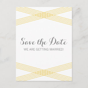 Postale Faire-part Déco moderne jaune Enregistrer la date Carte posta