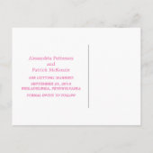 Postale Faire-part Déco moderne rose Enregistrer la date Carte postal (Dos)