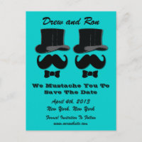 Deux chapeaux hauts de forme avec moustache carte