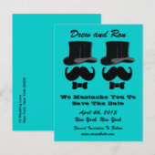 Postale Faire-part Deux chapeaux hauts de forme avec moustache carte (Devant / Derrière)