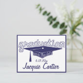 Postale Faire-part Diplômé Enregistrer La Carte Date (Debout devant)