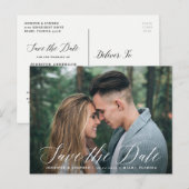 Postale Faire-part Douce Écriture | Carte de sauvegarde de date (Devant / Derrière)