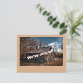 Postale Faire-part Drôle Nous avons Déplacé la carte (Debout devant)