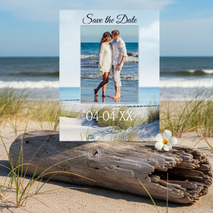 Postale Faire-part Dunes et plage Photo Enregistrer la date Carte pos
