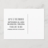 Postale Faire-part Ebony Chevron Border Enregistrer la date Carte pos (Dos)