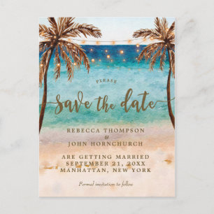 Postale Faire-part économies de mariage de plage de boho la carte