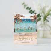 Postale Faire-part économies de mariage de plage de boho la carte (Debout devant)