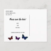 Postale Faire-part Écriture d'amour Papillon Carte de sauvegarde de d (Dos)