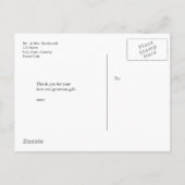 POSTALE FAIRE-PART ÉCRITURE MANUSCRITE CARTE DE REMERCIEMENTS DE MARI (Dos)