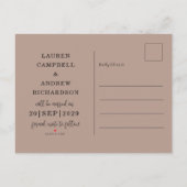 Postale Faire-part Écriture moderne de carte de sauvegarde en terre c (Dos)