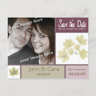 Postale Faire-part Eggplant Autumn Floral Enregistrer la date Carte p