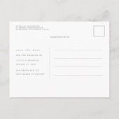 Postale Faire-part Élégante carte d'annonce de date de mariage minima (Dos)