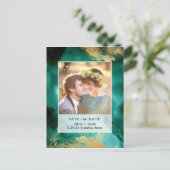 Postale Faire-part Emerald Glamour | Carte de sauvegarde de date de m (Debout devant)