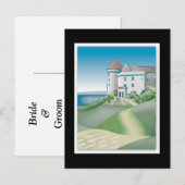 Postale Faire-part Enregistrer La Carte Date Médiévale Mariage Castle (Devant / Derrière)