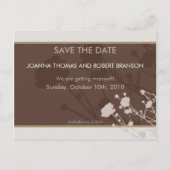 Postale Faire-part ENREGISTRER LA CARTE DE DATE :: silhouette florale (Dos)