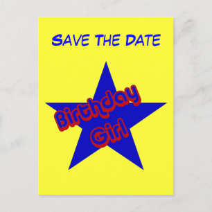 Postale Faire-part Enregistrer La Date Anniversaire Fille Funny Carte