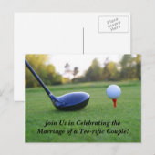 Postale Faire-part Enregistrer La Date Carte Postale-Thème De Golf (Devant / Derrière)