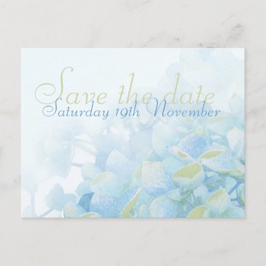 Postale Faire-part Enregistrer la date mariage hydrangea carte postal (Devant)