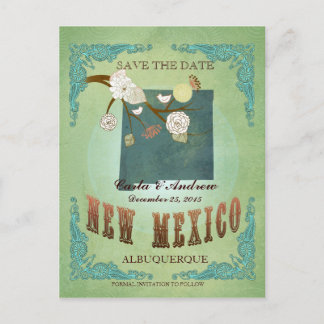 Postale Faire-part Enregistrer La Date - Nouveau Mexique Carte Avec D