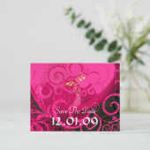 Postale Faire-part Enregistrer la date Rasberry Cala Lily Carte posta (Debout devant)