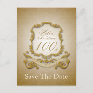 Postale Faire-part Enregistrez la date de la 100e anniversaire Carte