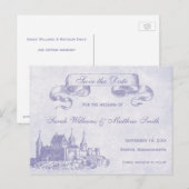 Postale Faire-part Fairytale Wedding Enregistrer la date Carte postal (Devant / Derrière)