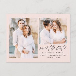 Postale Faire-part Fard à joues Élégante carte de sauvegarde de dat