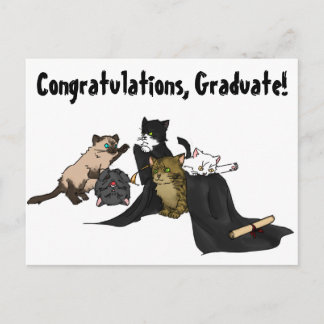 Postale Faire-part Félicitations, diplômé ! Carte Kitty.