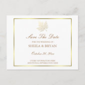 Postale Faire-part Feuille d'érable d'or Enregistrer la carte de post (Devant)