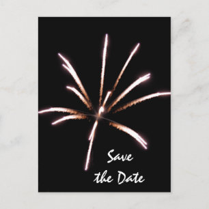 Postale Faire-part Feux d'artifice sur carte de sauvegarde de mariage